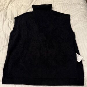 Elegant Black Turtleneck Sweater Vest